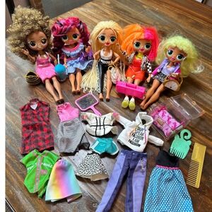 LOL Surprise OMG 9" Fashion Doll Lot of 5 with Clothes and Accessories Bundle